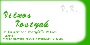 vilmos kostyak business card